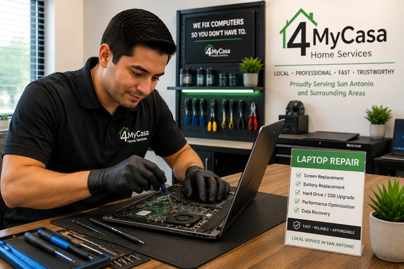 Laptop repair and computer troubleshooting in San Antonio by 4MyCasa