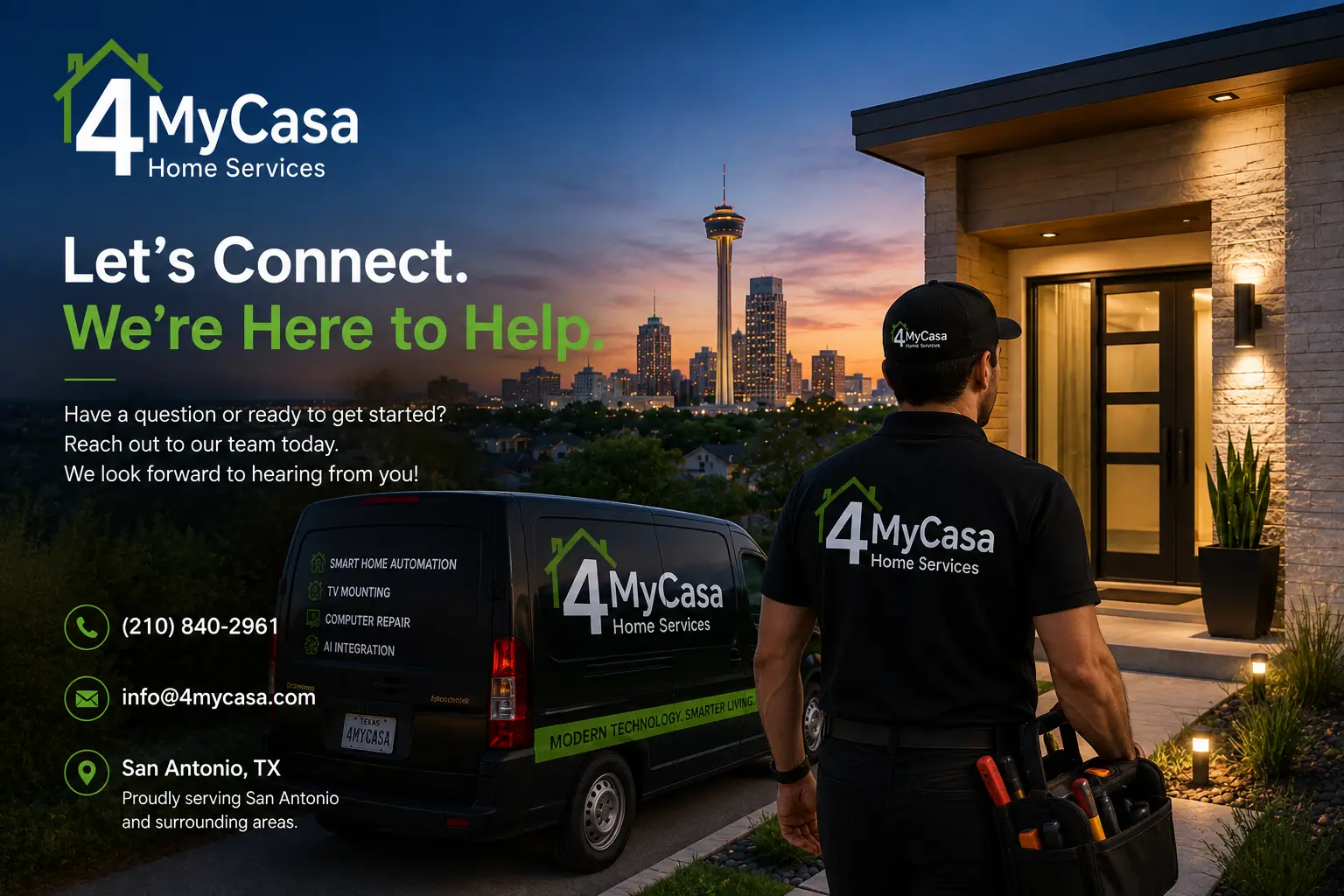 Contact 4MyCasa for home technology services in San Antonio
