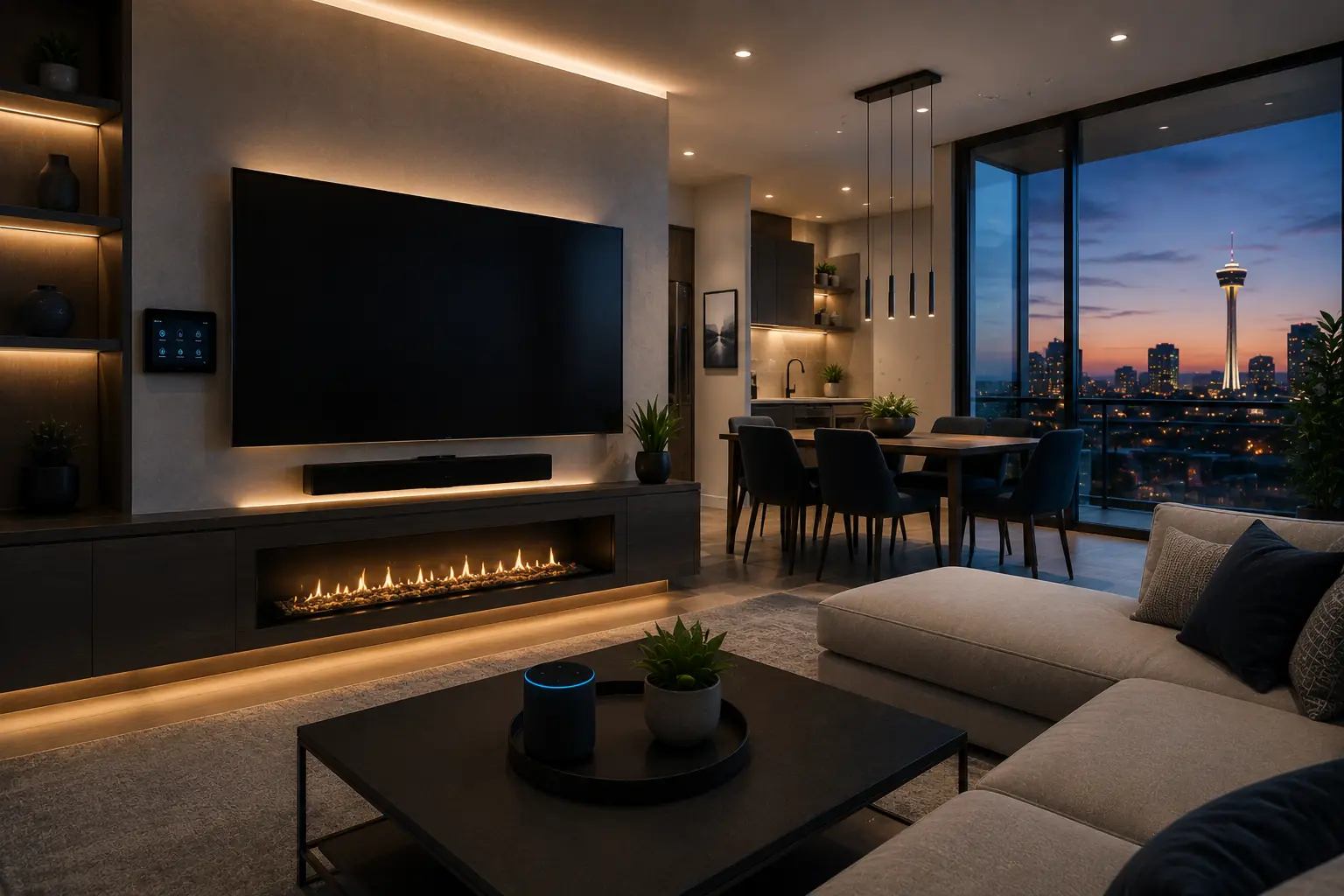Modern smart home with AI integration smart home automation TV mounting and computer repair services in San Antonio by 4MyCasa