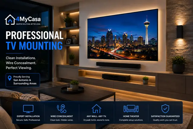 Professional TV mounting and wire concealment services in San Antonio by 4MyCasa