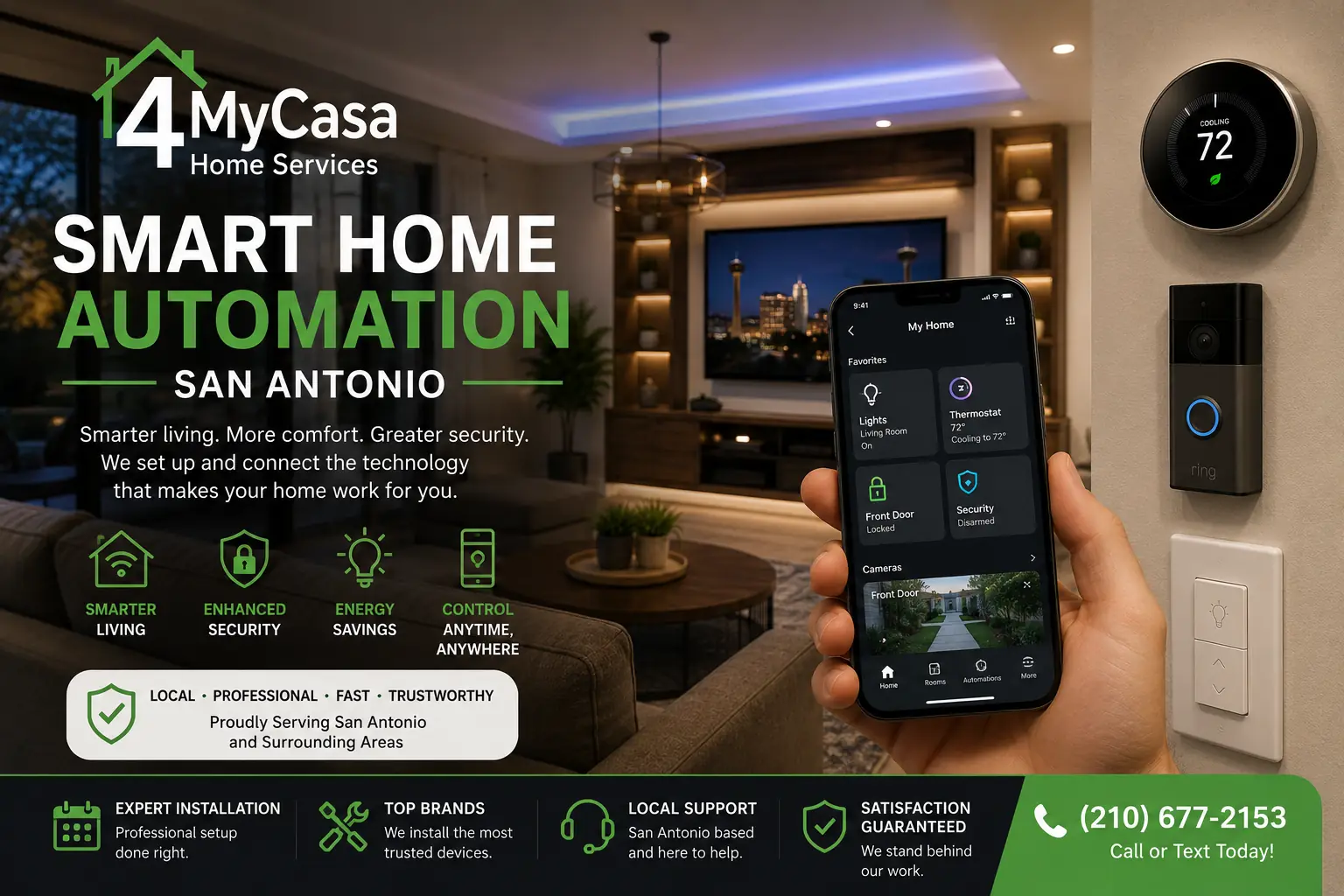 Smart home automation installation services in San Antonio by 4MyCasa